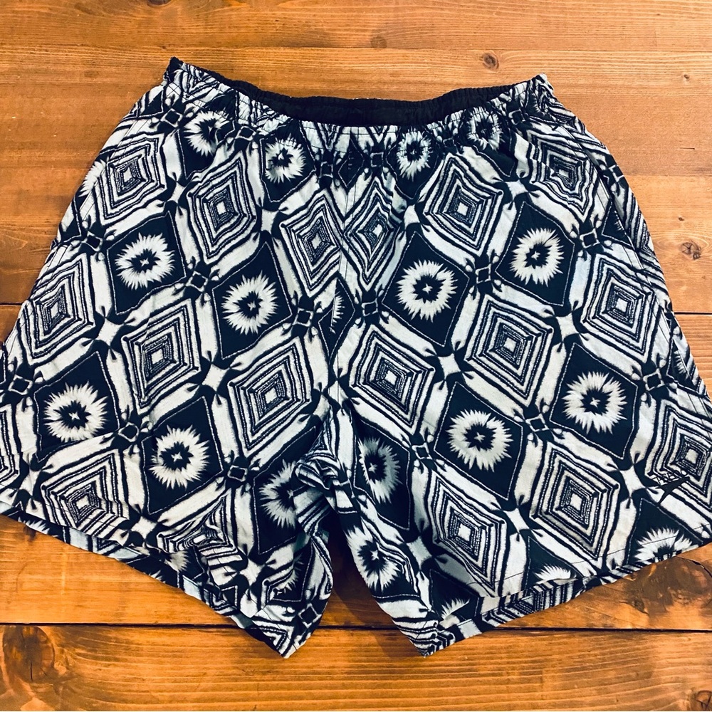 Aztec print swim trunks
